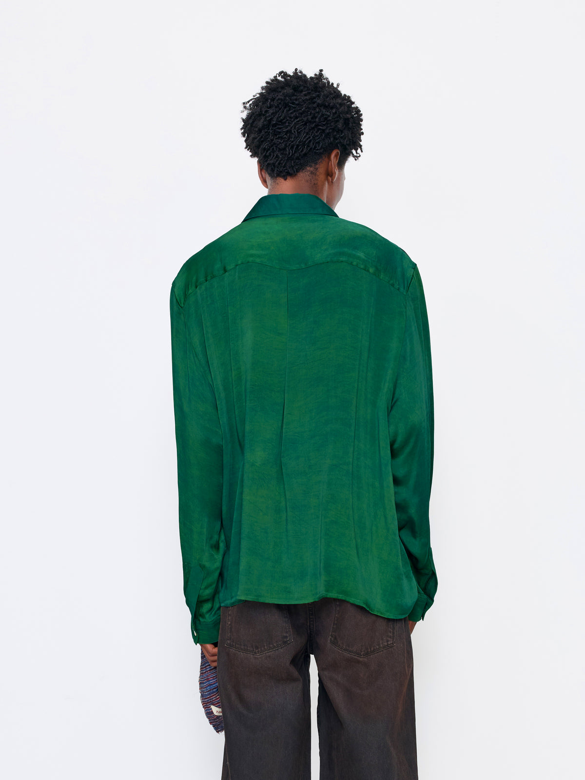 GREEN UNISEX SILK SHIRT