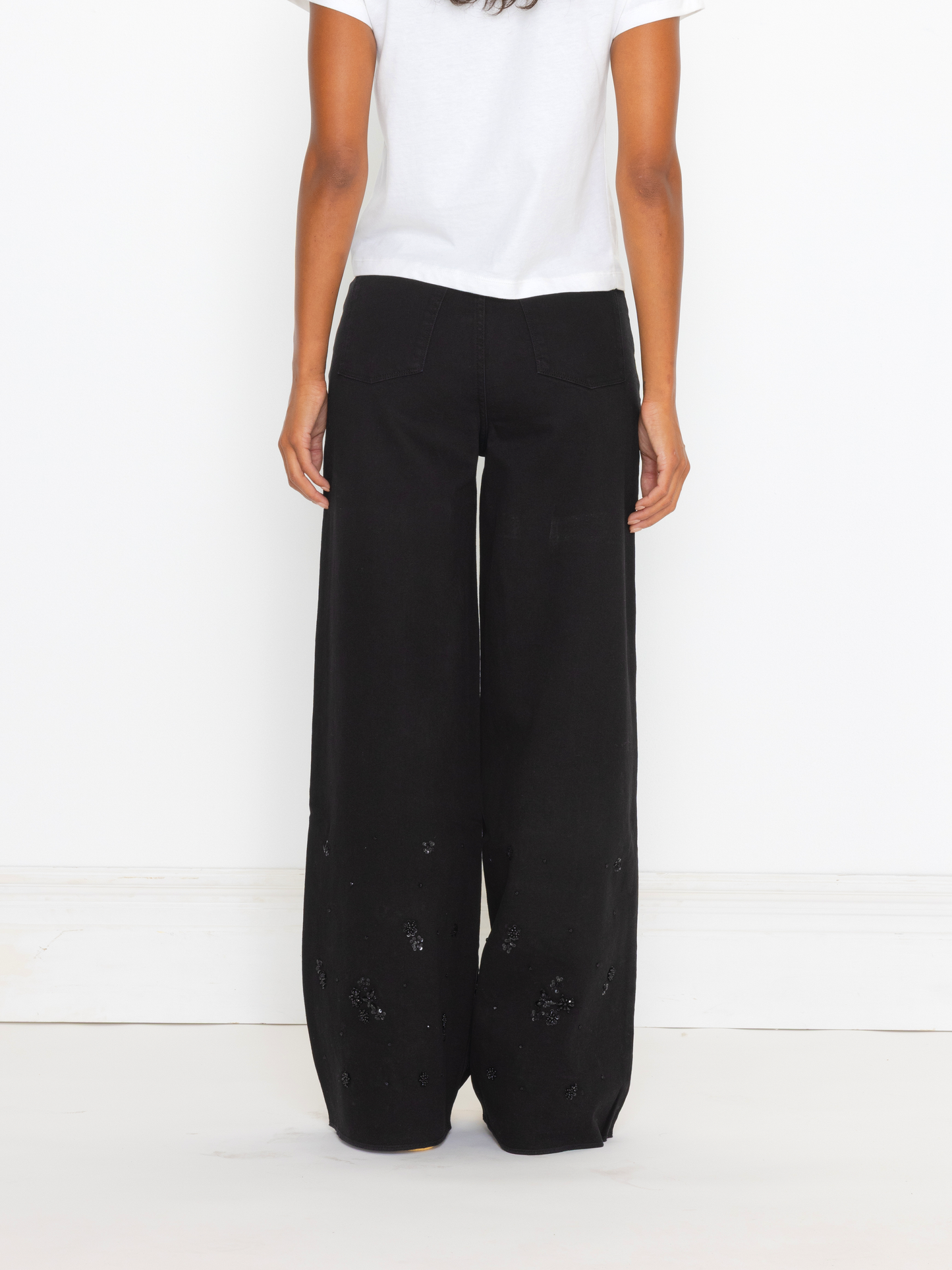 BLACK HAND BEADED UNISEX PANT