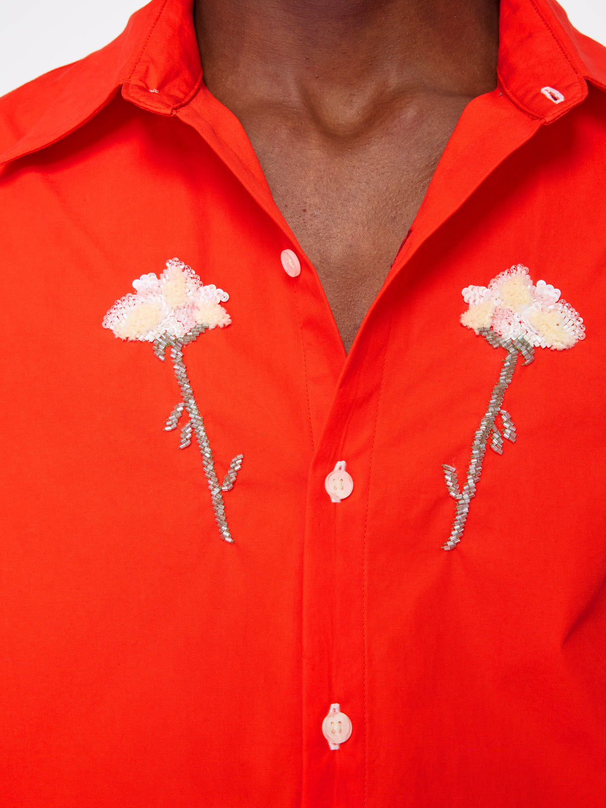 ORANGE BEADED UNISEX SHIRT
