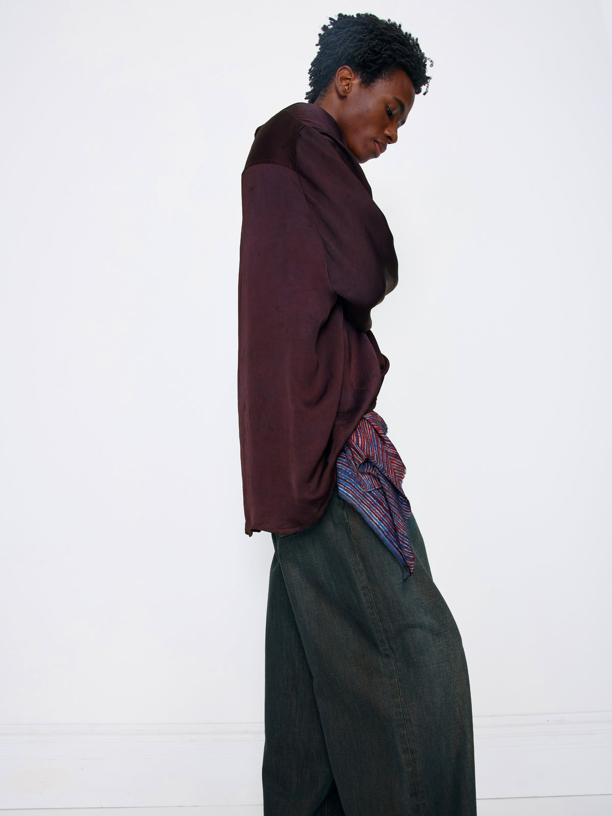 MAROON UNISEX SILK SHIRT