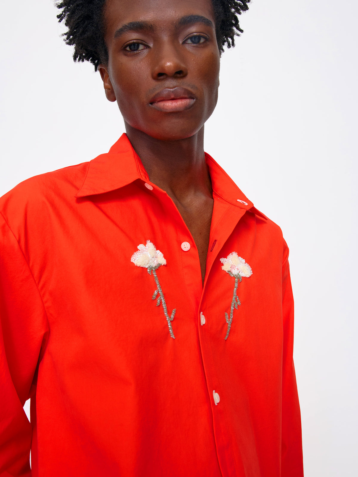 ORANGE BEADED UNISEX SHIRT