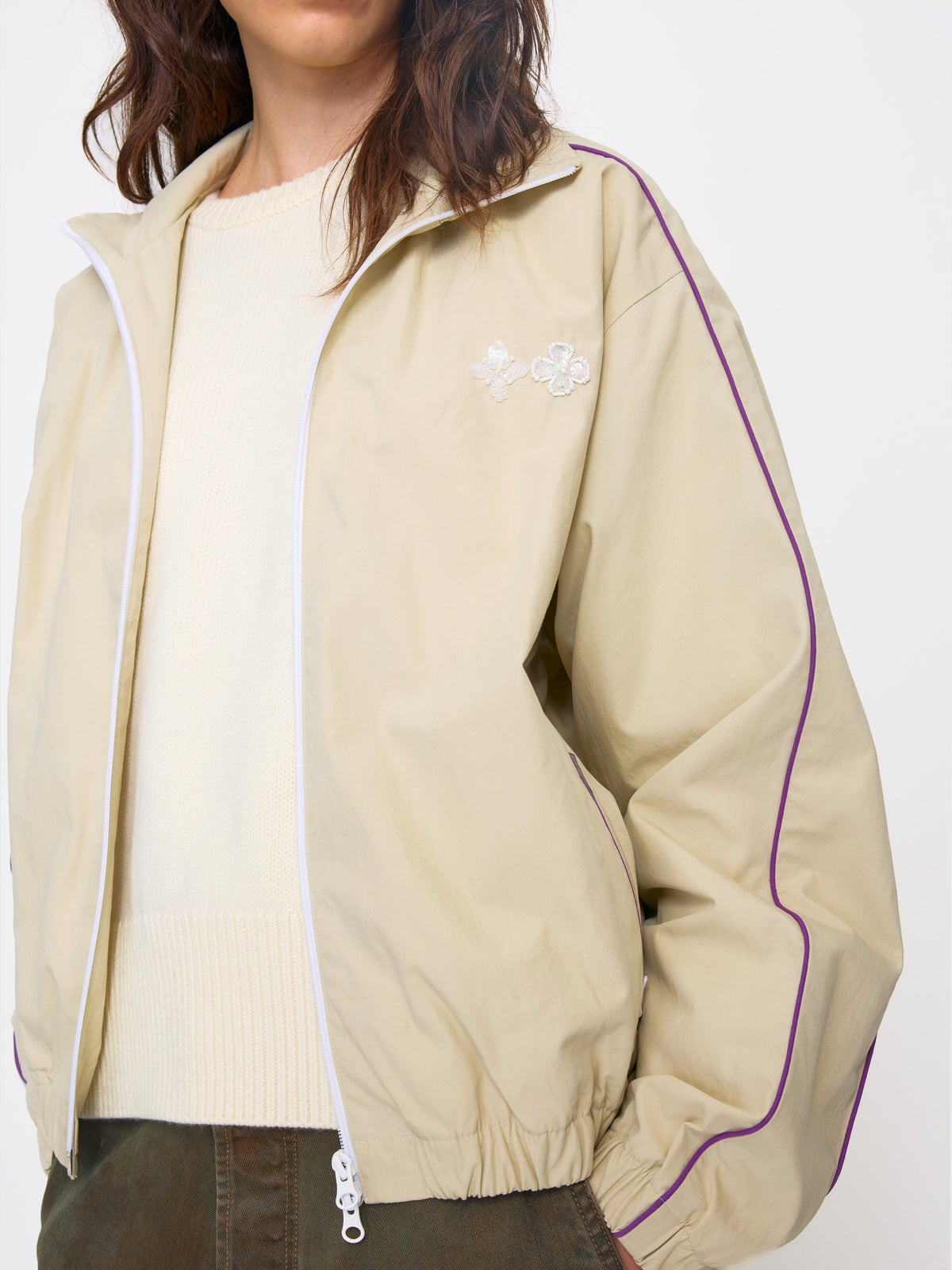 PURPLE TAN UNISEX FOOTBALL JACKET