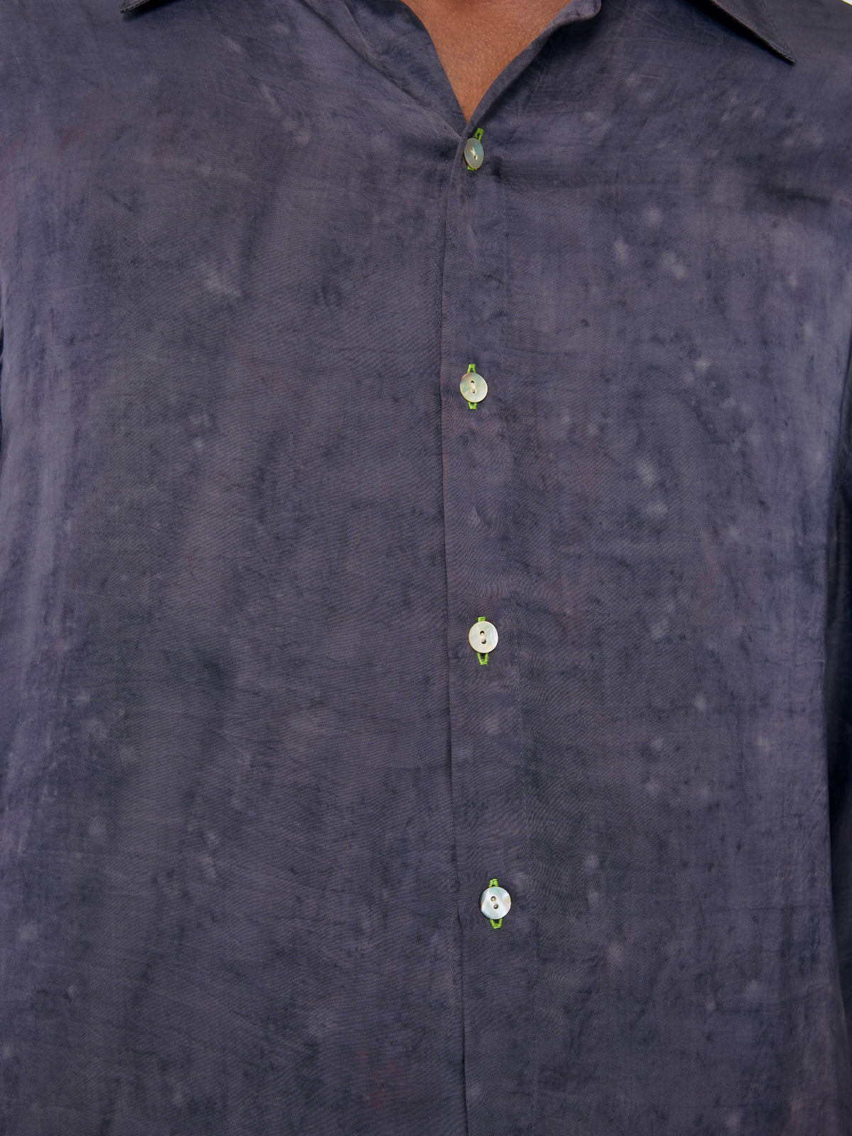 DARK SILVER UNISEX SILK SHIRT
