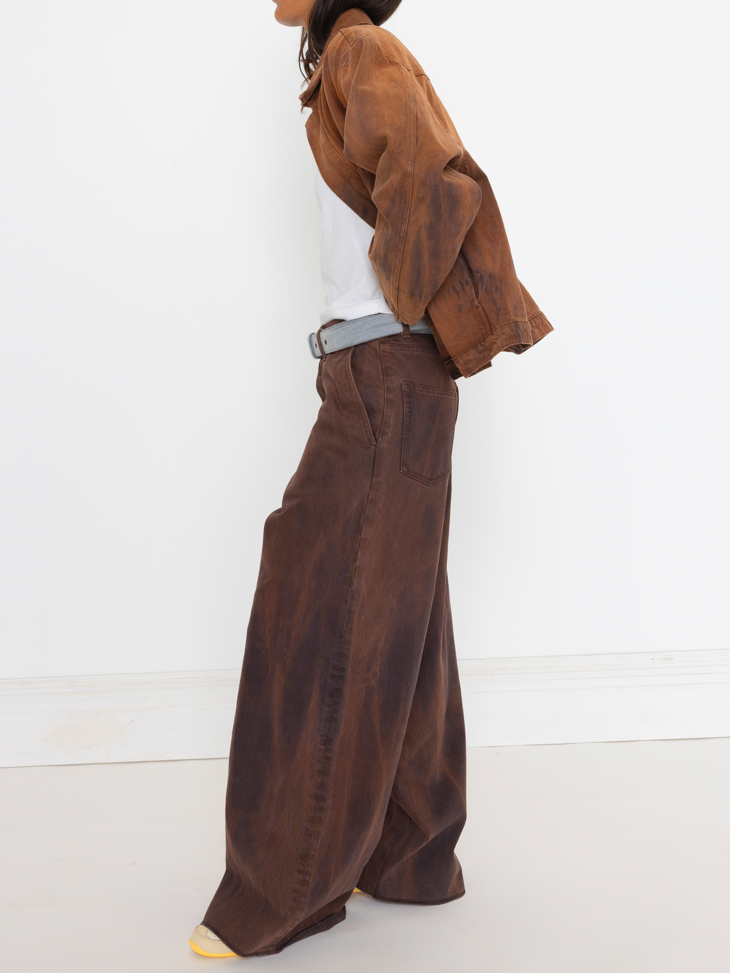 BROWN MARBLE UNISEX BAGGY JEAN