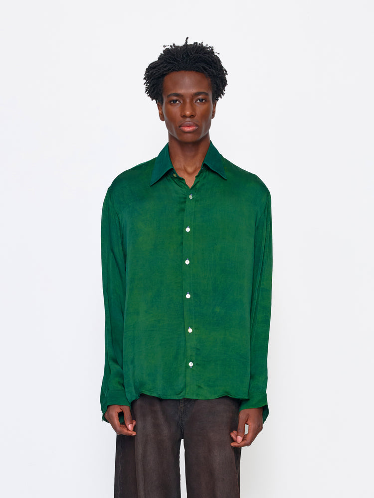 GREEN UNISEX SILK SHIRT