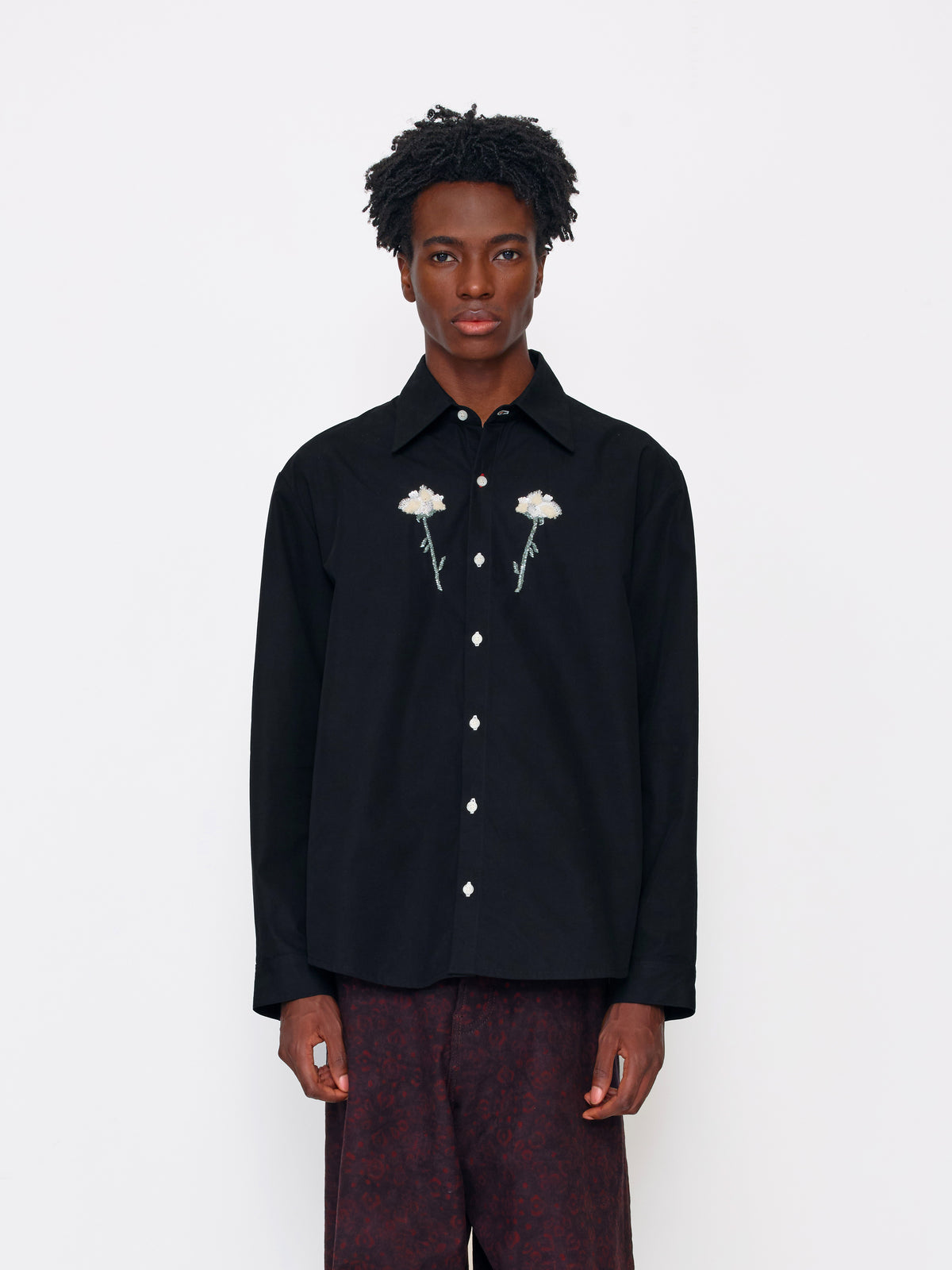 BLACK BEADED UNISEX SHIRT