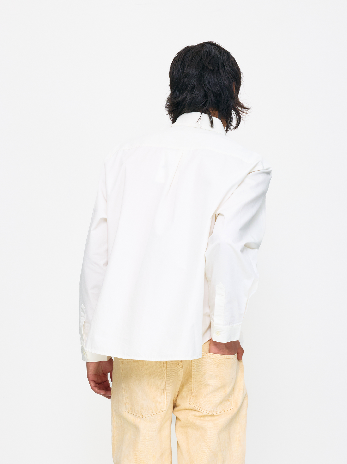 WHITE BEADED UNISEX SHIRT