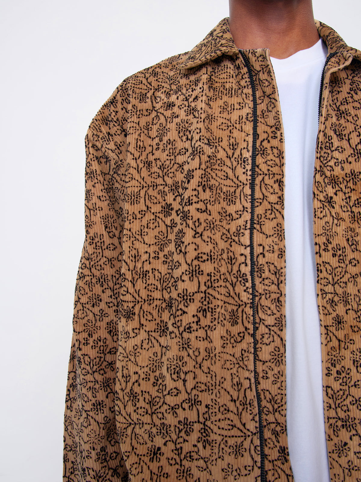 TAN BLACK UNISEX HAND BLOCK PRINT JACKET