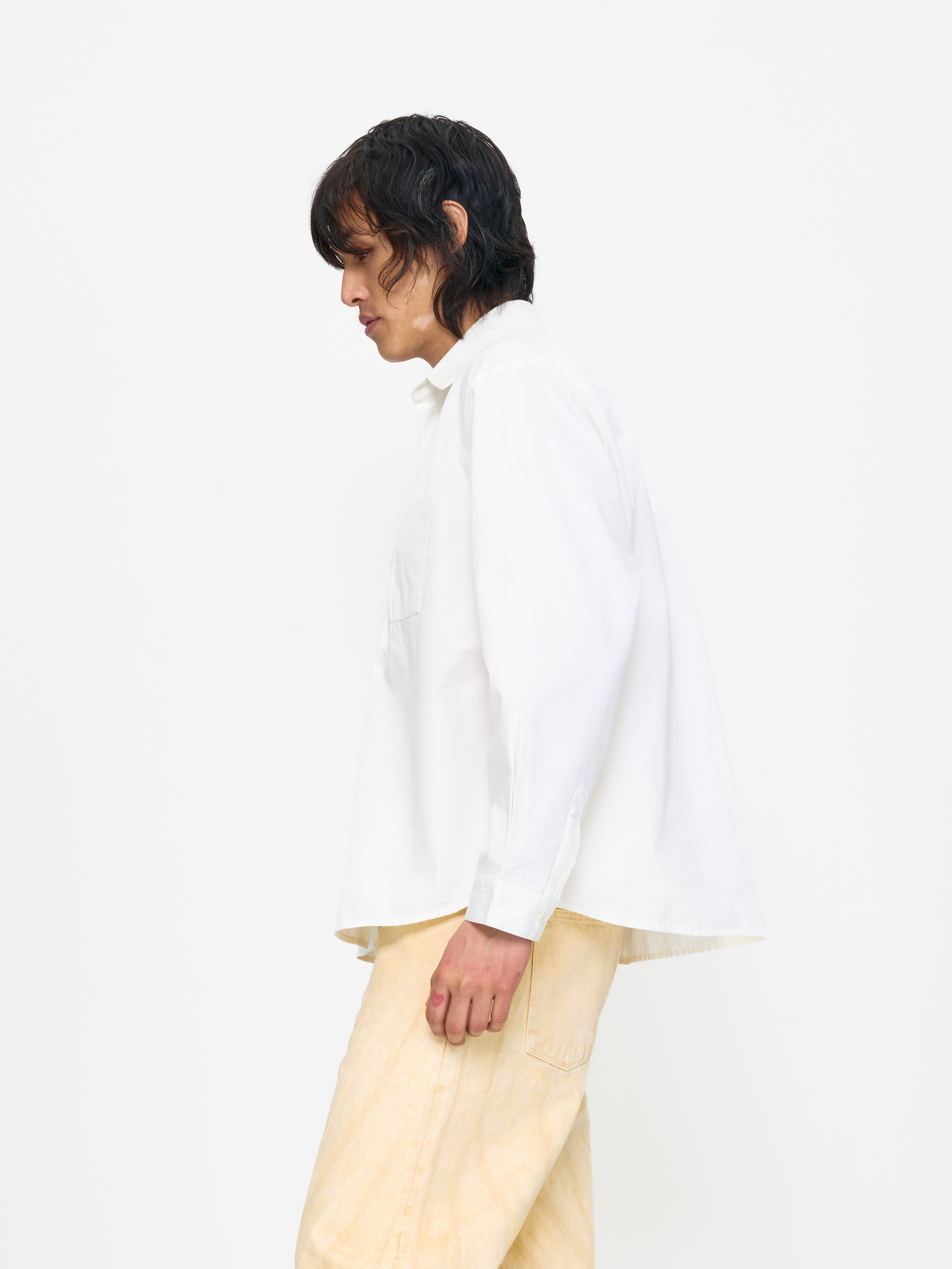 WHITE BEADED UNISEX SHIRT