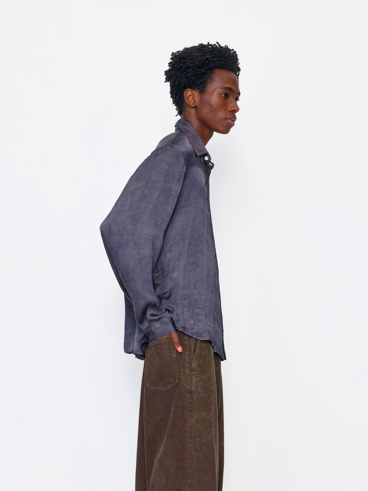DARK SILVER UNISEX SILK SHIRT