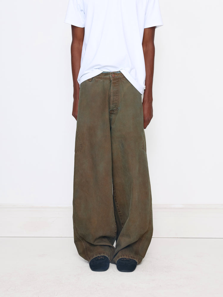 PATINA GREEN BARREL UNISEX JEAN