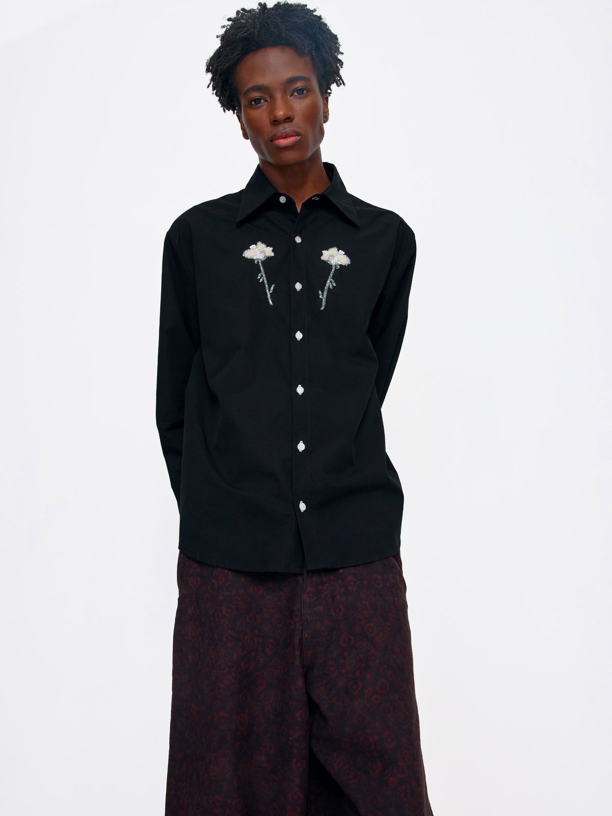 BLACK BEADED UNISEX SHIRT