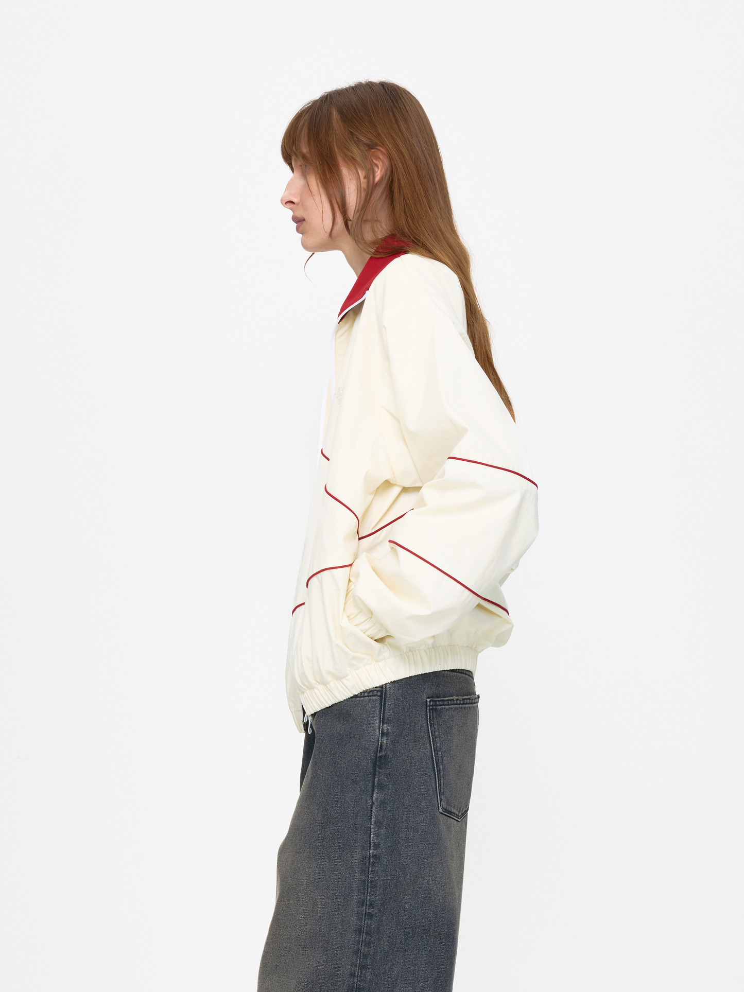 CREAM RED UNISEX FOOTBALL JACKET
