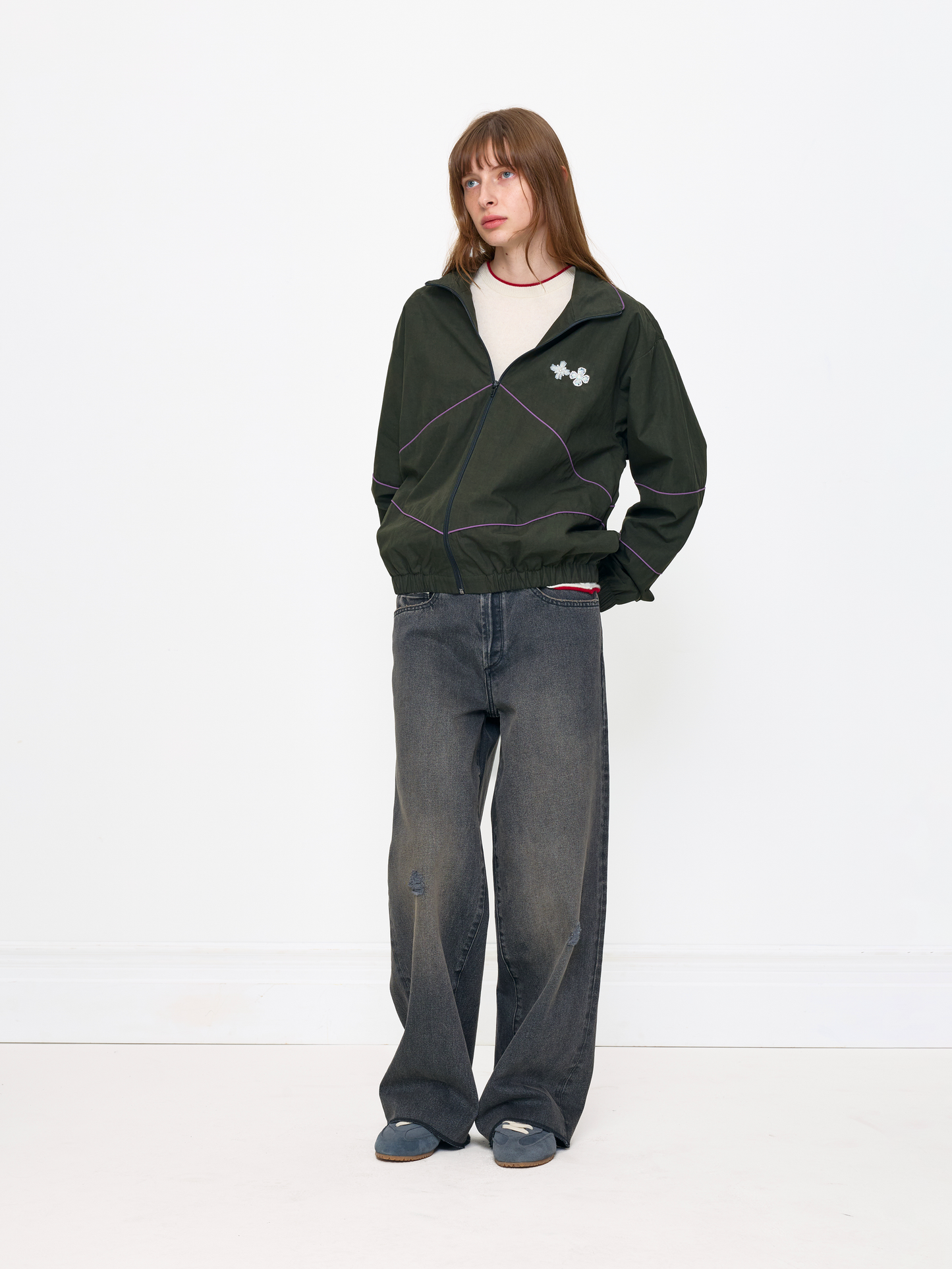 GREEN PURPLE UNISEX FOOTBALL JACKET