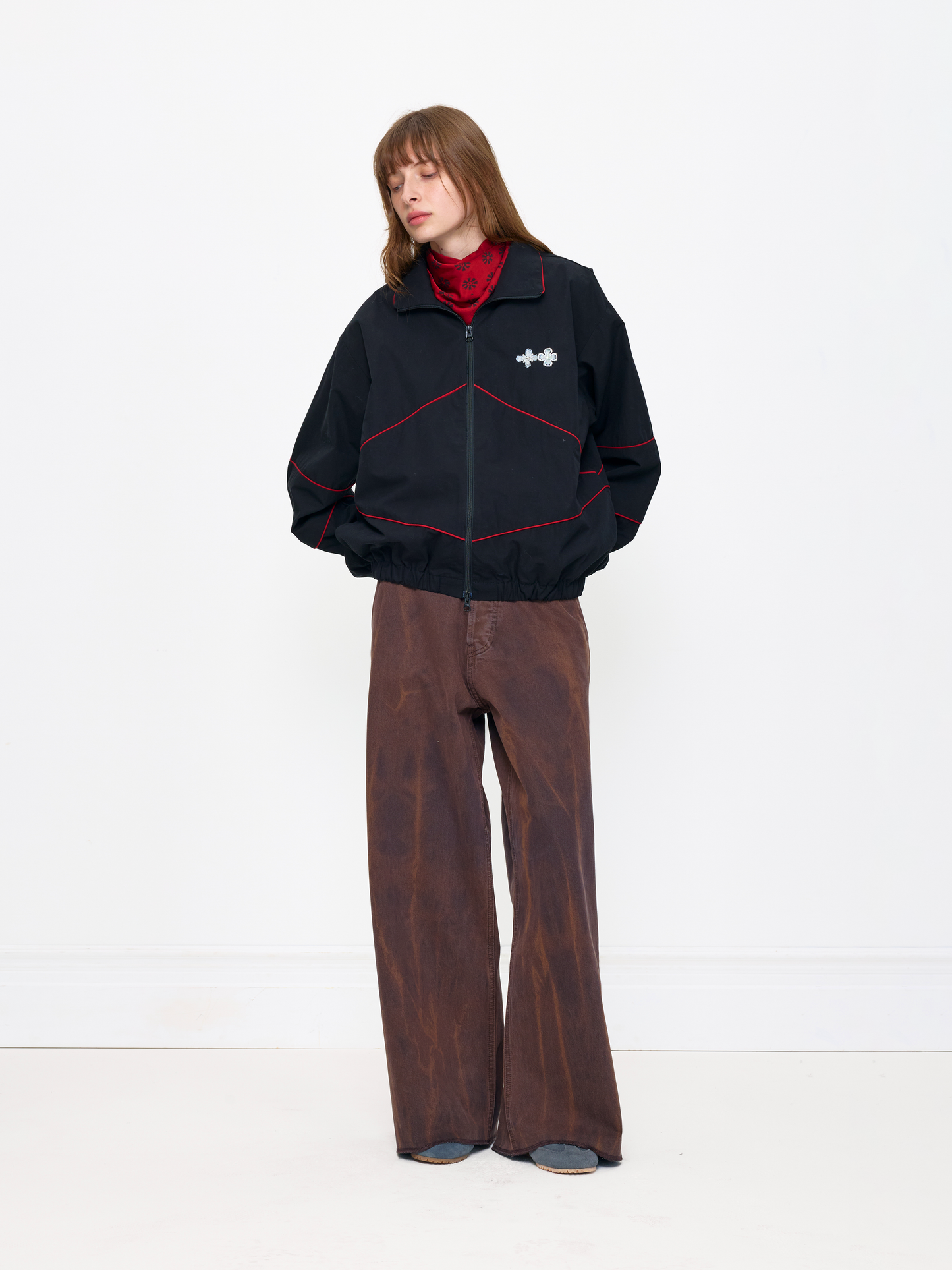BROWN MARBLE UNISEX BAGGY JEAN